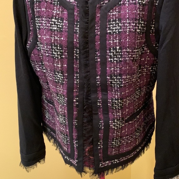 Katherine Tweed style jacket with contrasting sleeves - Picture 7 of 14